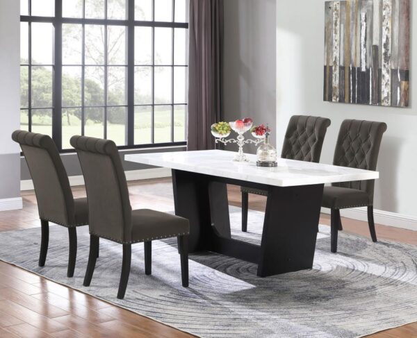 Sherry 5-piece Marble Top Dining Table Set