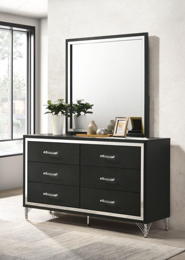 Lucia Black Dresser and Mirror