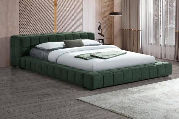 Trinity Green Upholstered Full Platform Bed