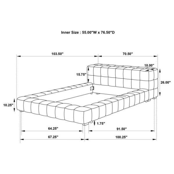 Trinity Green Upholstered Full Platform Bed - Image 3