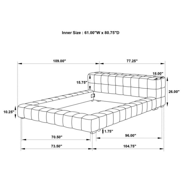 Trinity Green Upholstered Queen Platform Bed - Image 2