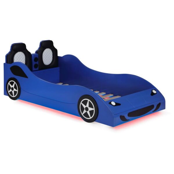 Cruiser Blue Wood Twin LED Race Car Bed - Image 2