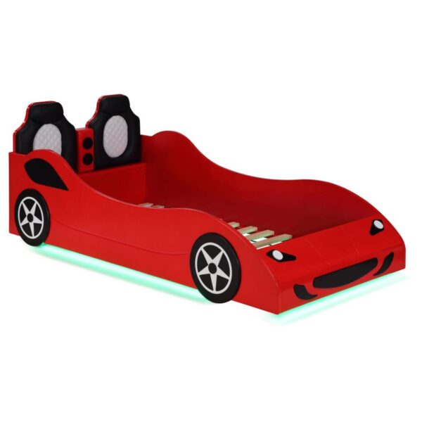 Cruiser Red Wood Twin LED Race Car Bed - Image 2