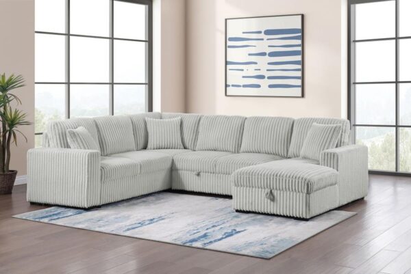 Devonshire Grey Sleeper Storage Sectional