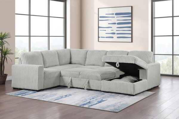 Devonshire Grey Sleeper Storage Sectional - Image 3