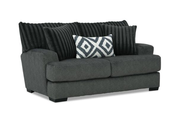 Tweed Gun Metal Love Seat