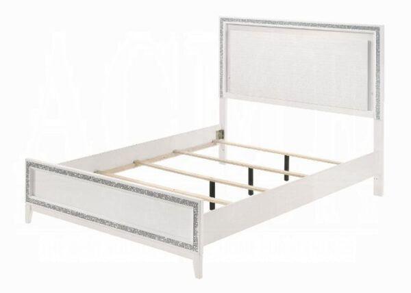 Haiden White LED Queen Size Bed