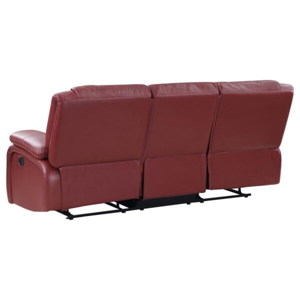 Camila Red Leatherette Reclining Sofa - Image 3